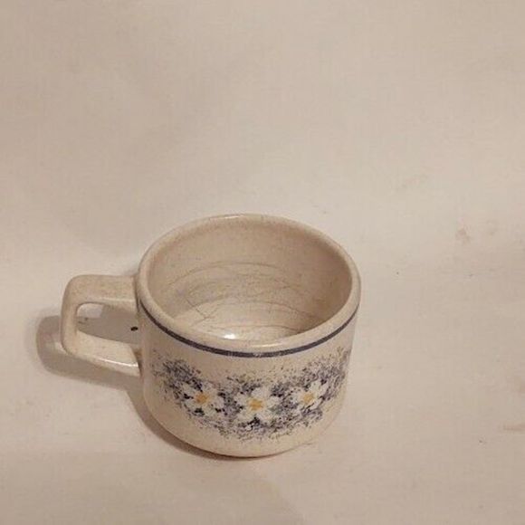 Lenox China TEMPER-WARE DEWDROPS Flowers Blue Coffee Tea Mug Cup - Picture 2 of 5